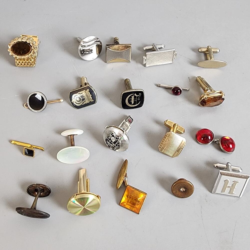 Cufflink Singles Lot of 20 Vintage Antique
